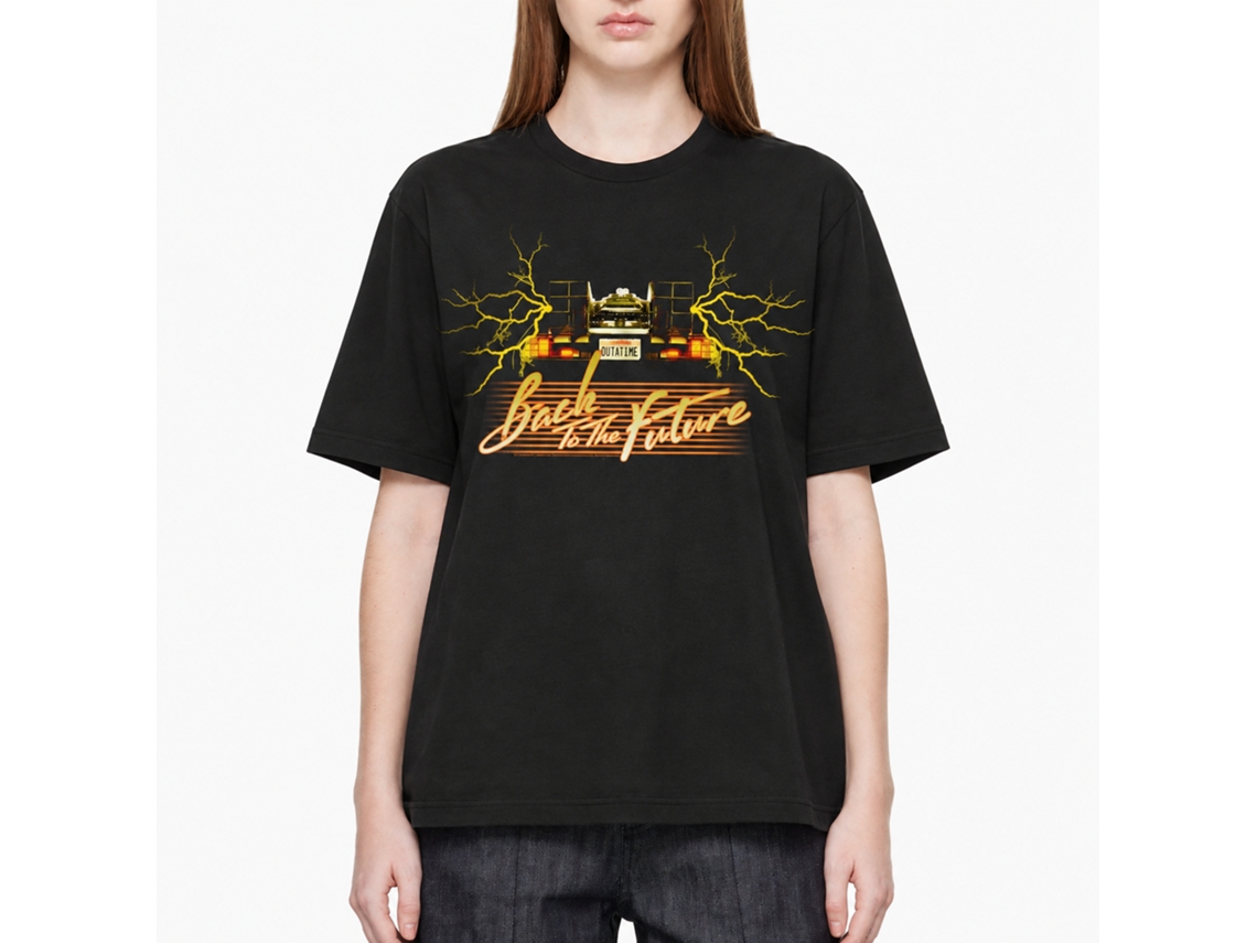Rockinstone Back To The Future Movie Yellowcar Black Adult T-shirt Size:m