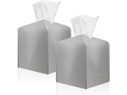 Capa para Caixa de Papel Higiênico em Couro Pu Moderno, Suporte de Mesa, 2 Unidades