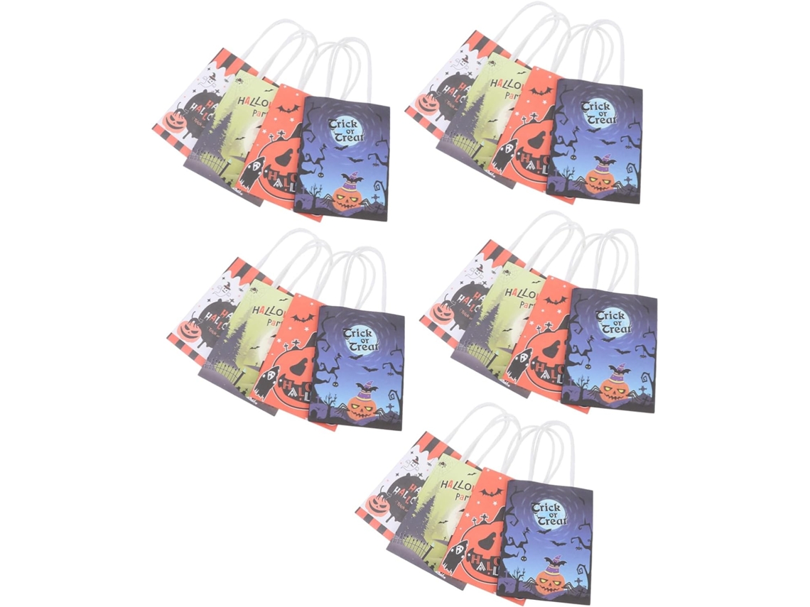 20 Sacolas De Papel Coloridas Para O Halloween, Mini Sacolas Para Doces, Festas E Comemorações Gokoco