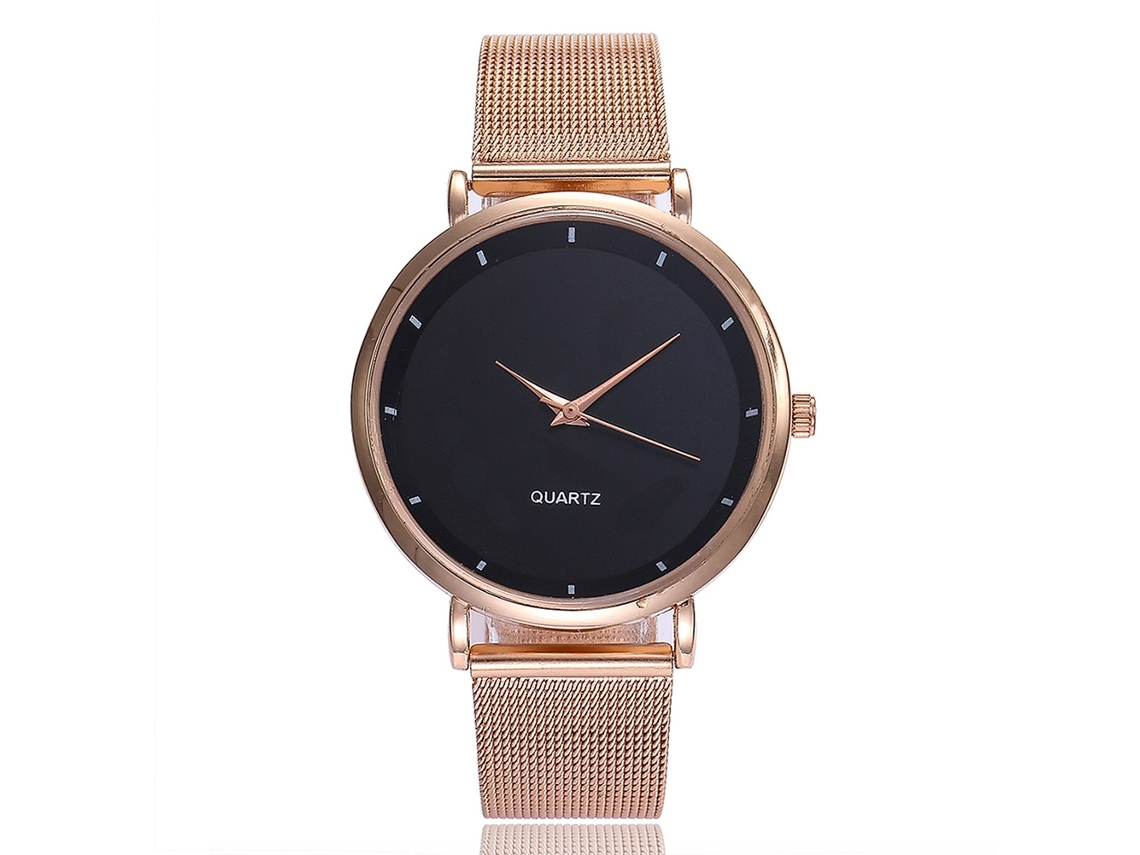 Relógio Feminino Vansvar Pulseira de Malha Quartzo Design Simples Trendy