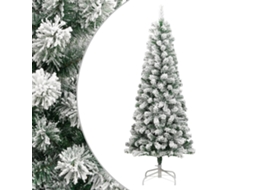 Vidaxl Árvore De Natal Artificial Articulada C/ Flocos De Neve 210 Cm