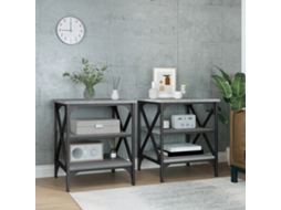 Vidaxl Mesas De Apoio 2 Pcs 40x42x50 Cm Derivados Madeira Cinza Sonoma