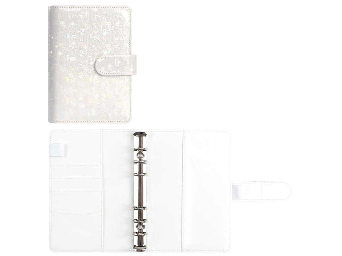 A6 Ring Binder Budget Notebook With Laser Envelope, Cash Planner Financial Organizer, White Cover Only
