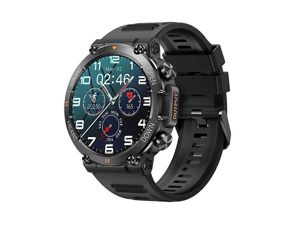 Relógio inteligente militar para homens, smartwatch robusto com monitor de frequência cardíaca e rastreador de condicionamento físico para bicicleta elétrica (atende e faz chamadas)