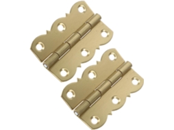 2 Dobradiças De Estante Vintage Em Latão Dourado, Ferragens Antigas Para Portas