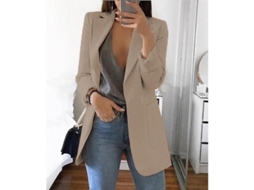 Blazer Para Mulher De Escritório Com Lapela, Manga Longa, Casual, Ombros, Gola Até A Cintura L Morado