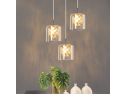 Nettlife Candeeiro Suspenso Moderno De Vidro Cristal G9 Para Sala De Jantar Com Altura Ajustável, 120 Cm, Em Metal E Vidro, Para Uso Diário