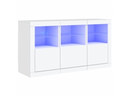 Aparador com luzes LED 123x37x67 cm Branco MAISON EXCLUSIVE