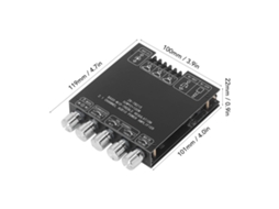 Placa amplificadora Bluetooth de 2.1 canais 50W 50W 100W com controle de graves e agudos (12V-24V)
