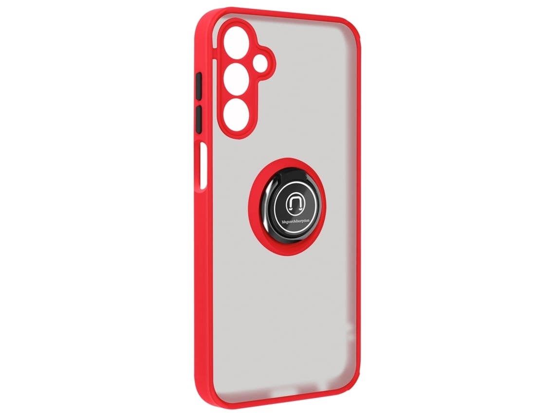 Lurelia Capa Com Anel Para Samsung Galaxy A15 Silicone Vermelho