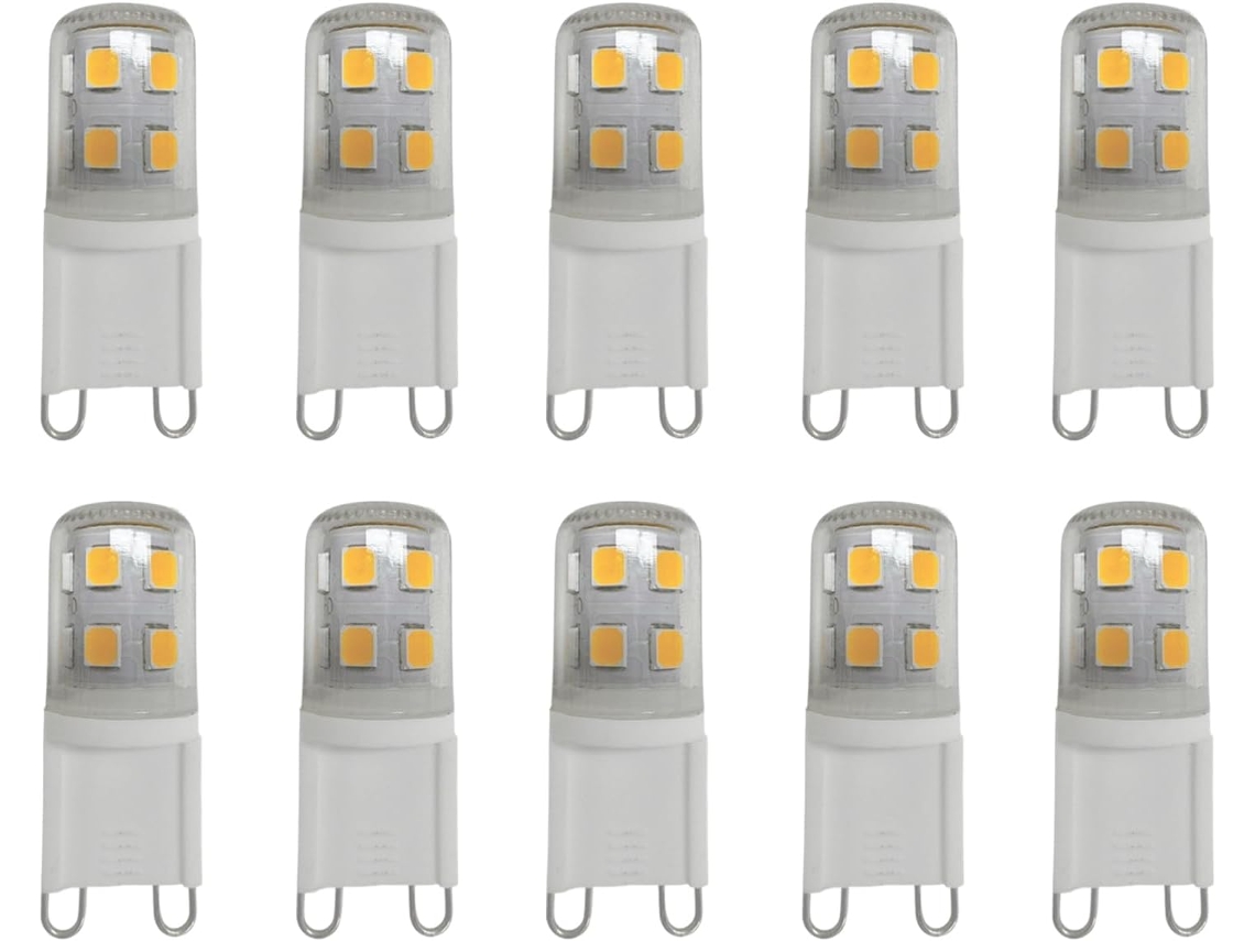 Lâmpada Led, 10 Unidades, Base G9, 2w, 20w, Ac220-240v, 2700k, 200lm, Para Uso Residencial, Comercial Ou Substituição De Fontes Convencionais