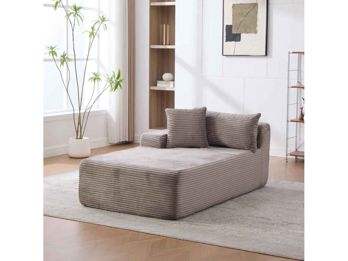 Sofá Modular Em Veludo Com Enchimento De Espuma 30d, Antiderrapante, Fácil De Mover, Cinza Para Sala.