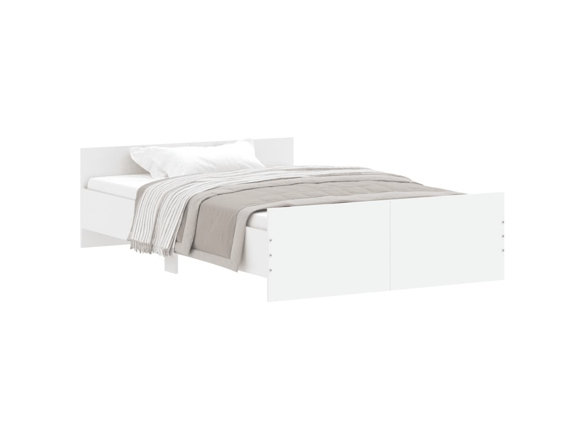Bed Frame, Bed Frames Vidaxl Branco Madeira Processada (120 X 190 Cm)
