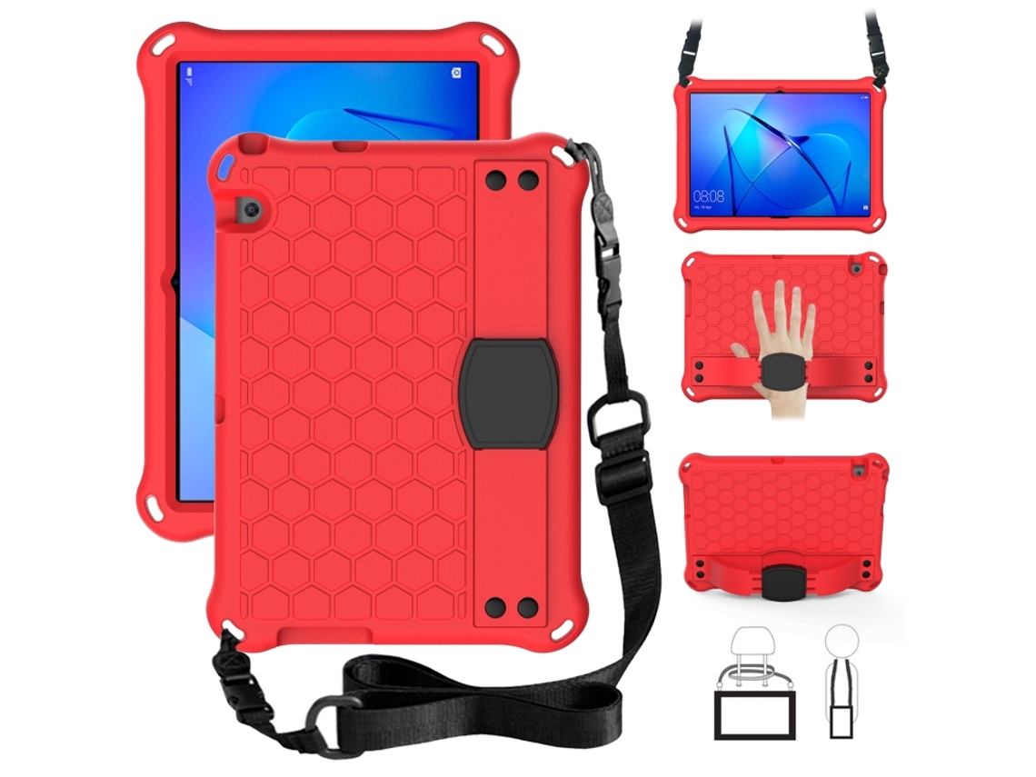 Capa Protetora Eva+pc Design Favo‑de‑mel Halinuia Anti‑queda Quatro Cantos Com Alça Para Huawei Mediapad T3 10