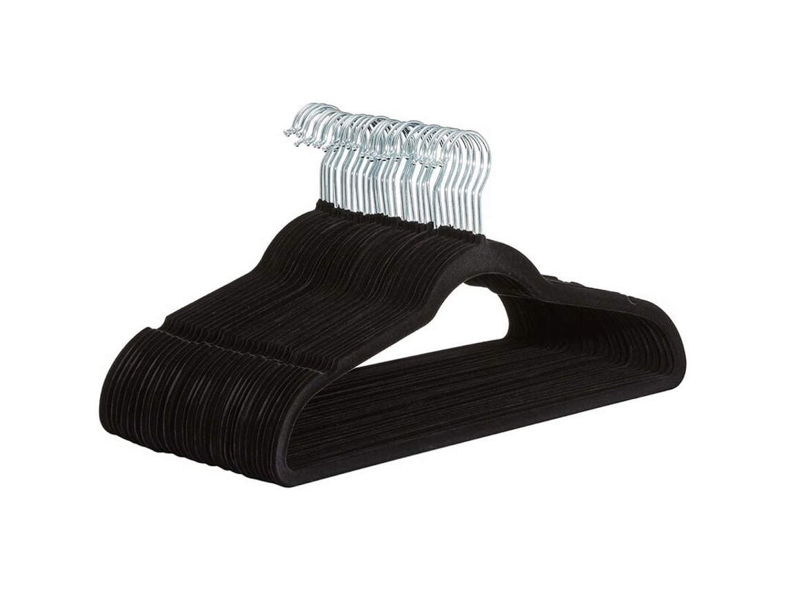 Pacote com 30 Cabides de Veludo Preto BRILVIBERA