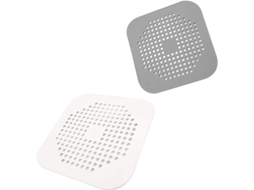 Tapa De Desagüe Cuadrada De 5.4 Polegadas Para Ducha Com Cúpulas De Sucção Filtro Anti-pelo Silicone Cinza E Branco