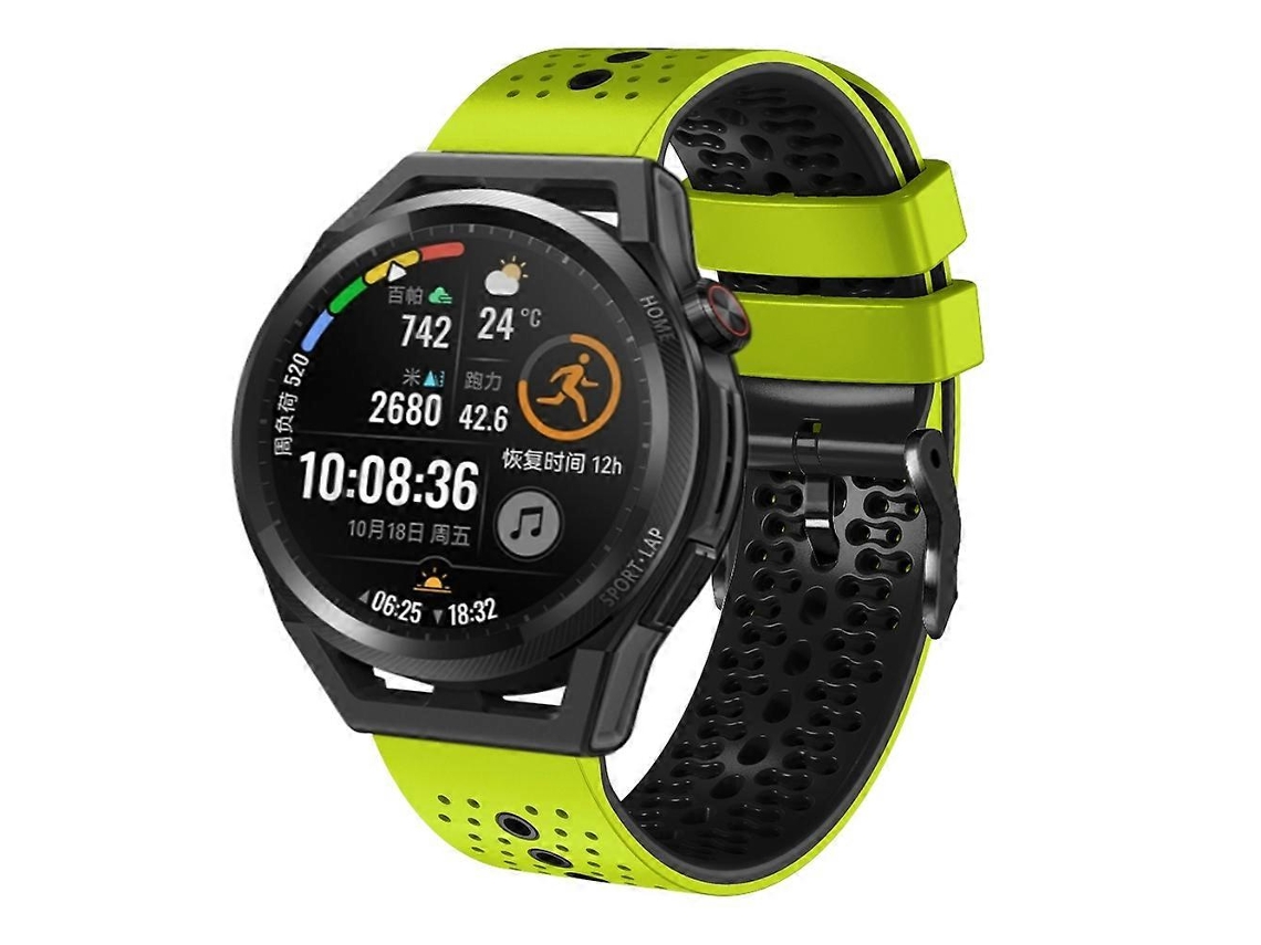 Pulseira De Silicone Perfurada Bicolor De 22 Mm Para Huawei Watch Gt Runner
