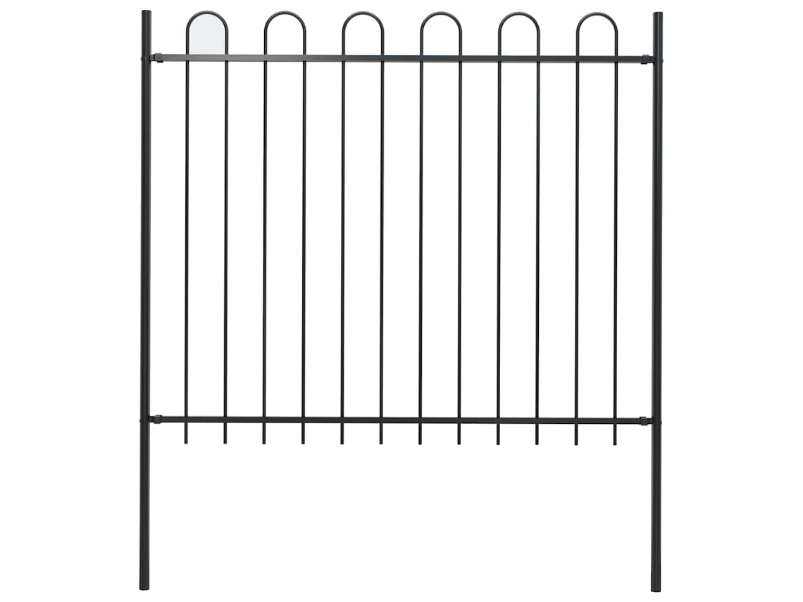 Vidaxl Cerca De Jardim Boxtel Com Topo Em Arco, Em Aço, 181x150 Cm, Preto