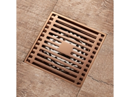 Ralo de Chão Rosa Dourado Desodorizante, Ralo de Chão Invisível AQUAFORGE (fileira Quadrada de Bambu 10*10cm)