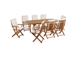 Conjunto Relax Beliani Maui Premium De Madeira De Acácia Madeira Clara 220x100x74