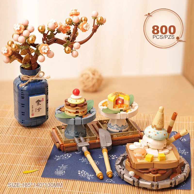 (bolo) Comida, Miniaturas De Blocos De Montar E Presentes