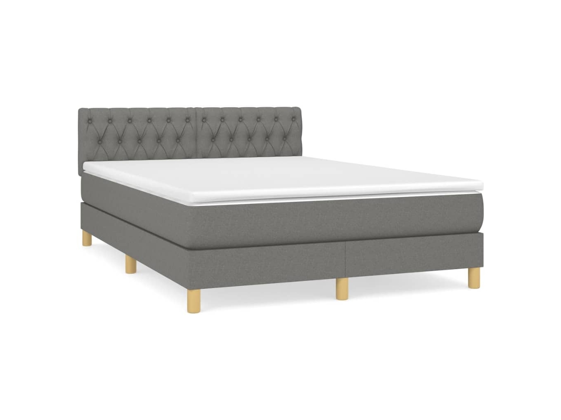 Box Spring Bed, Box Spring Beds Vidaxl Cinzeto Tecido (140 X 200 Cm)