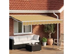 Vidaxl Toldo Retrátil Elétrico Amarelo, Cinza E Branco 2,5 X 2 M