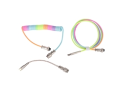 Cabo de teclado mecânico gamer RGB iluminado coiled com USB C retrátil e gradiente de cores S/MARCA
