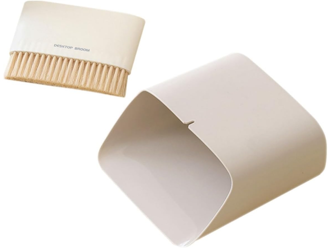 Conjunto De Mini Vassoura E Pá Lixo Bancada, Em Pp E Nylon, Ferramenta De Limpeza Prática Escritórios E Cantos