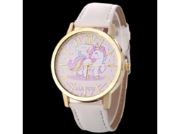Relógio casual moderno Zlf0571-f unissex de quartzo com pulseira de couro branca.