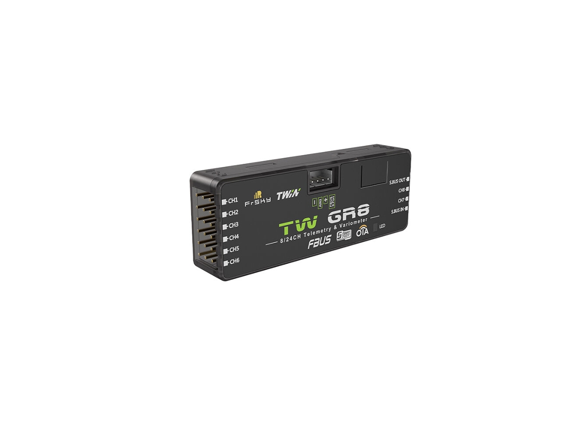 Frsky Tw Gr8 Dual 2.4g 8/24ch Pwm Receptor com Telemetria e Variómetro, Saída Fbus/s.port Sbus para Drones de Corrida Fpv MDUG