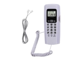 Mini Telefone De Parede T555 Com Identificador De Chamadas Para Hotel, Casa E Escritório, Com Tela Lcd Retroiluminada Brilvibera (branco)