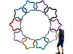 Mosquetões em formato de estrela, 10 unidades, compactos, em alumínio.