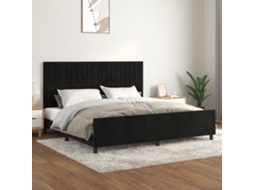 Vidaxl Estrutura De Cama Sem Colchão 200x200 Cm Veludo Preto