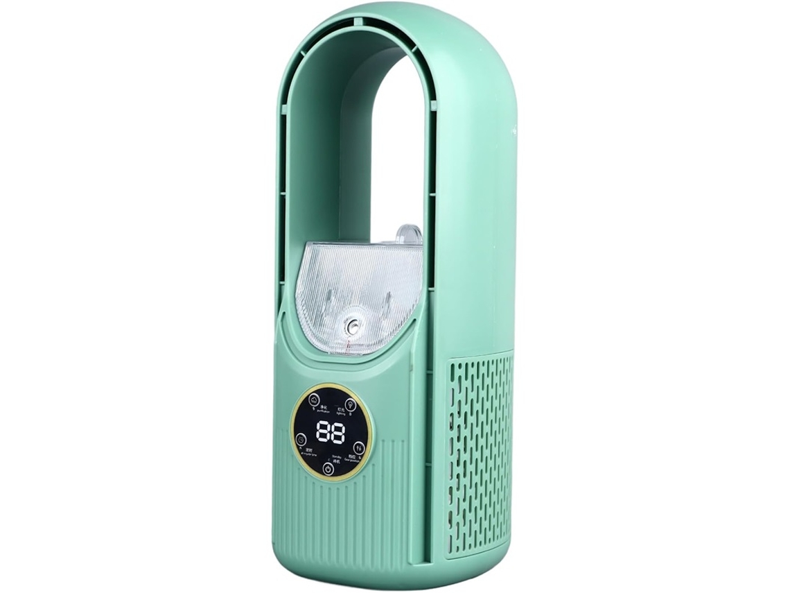 Ventilador Mesa Sem Hélices 6 Vel Névoa Timer Verde