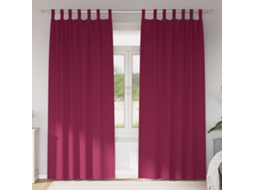 Vidaxl Cortinas Blackout Com Argolas 2 Unid. Vinho Vermelho Poliéster