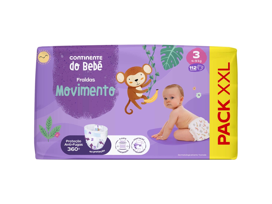 Box Fraldas Movimento 4 9kg T3 Continente Do Bebé