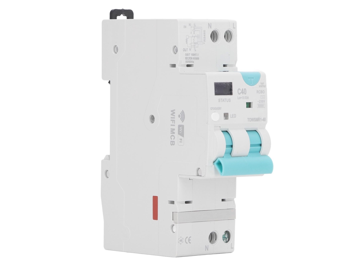 Laxiscreed Disjuntor Inteligente Wifi Com Controlo Remoto E Led Para Automação Residencial