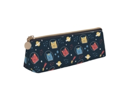 Estojo De Lápis Triangular Em Couro Com Estampa Gato Fofo, Portátil, Organizador Lápis, Bolsa Escolar Para Mulheres, Homens E Adul Aquaforge