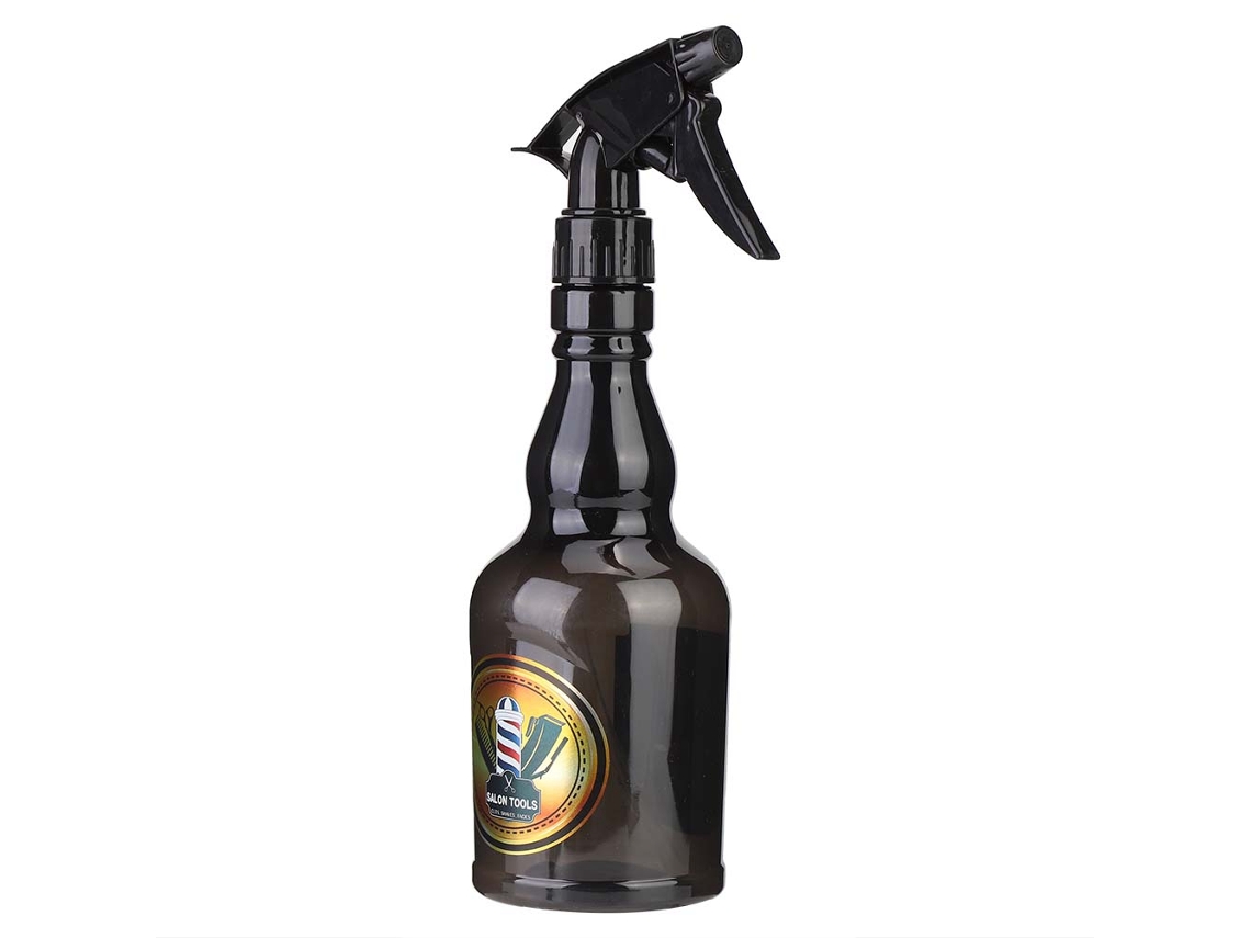 Garrafa De Sprayer Recarregável 650ml Para Barbearia E Cabeleireiro Em Abs Preto Com Ajuste De Neblina