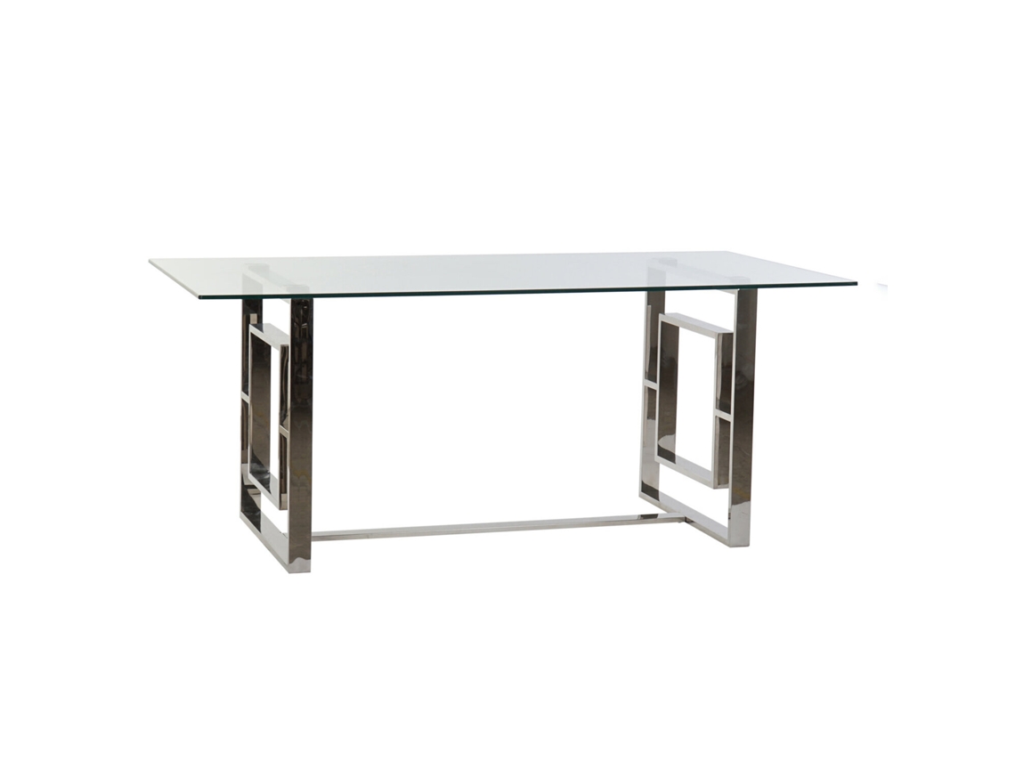 Mesa de Jantar, Aço e Vidro, 180x90x75cm ALEXANDRA HOUSE LIVING