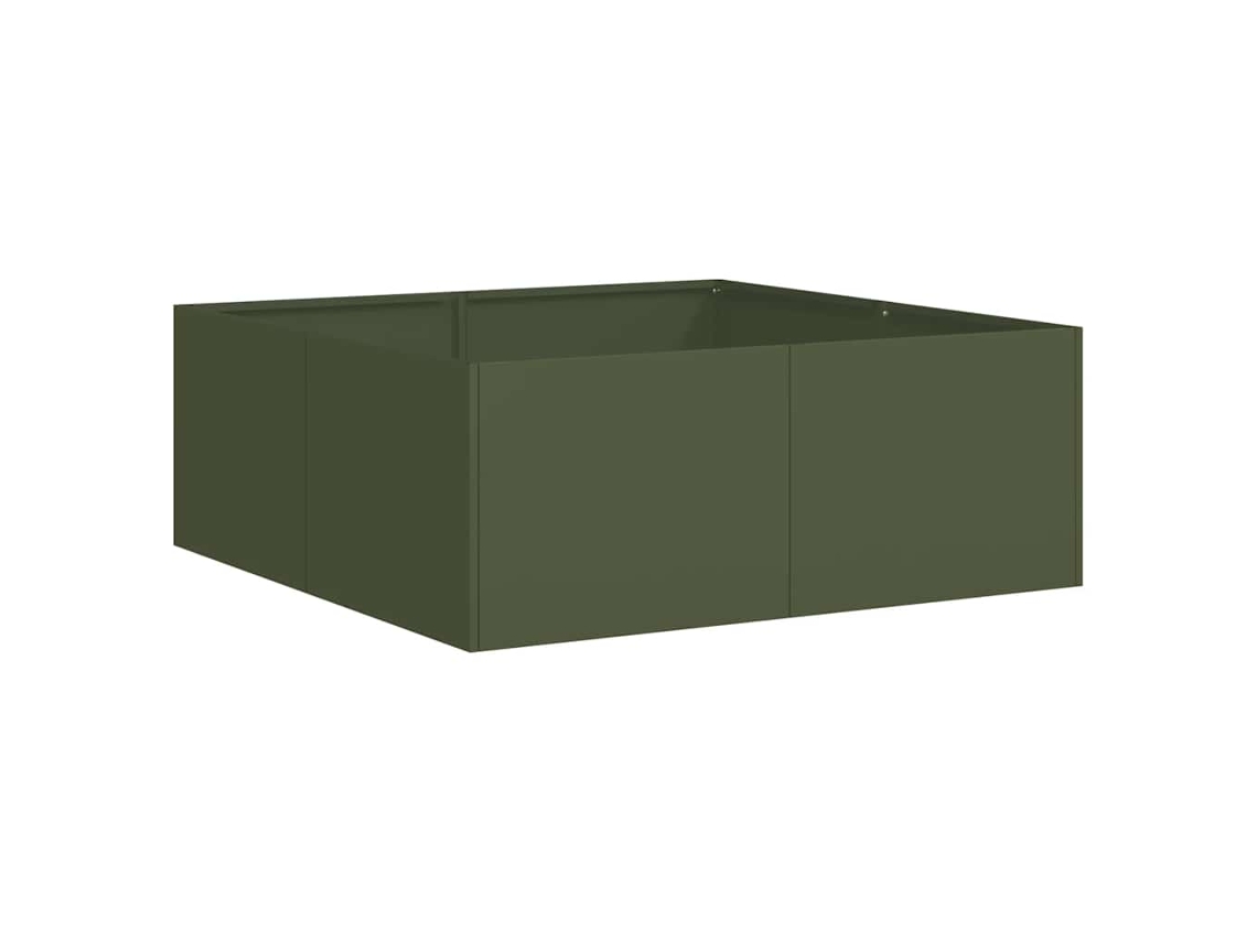 Planter, Planters Vidaxl Verde Aço (80 X 80 X 30 Cm)