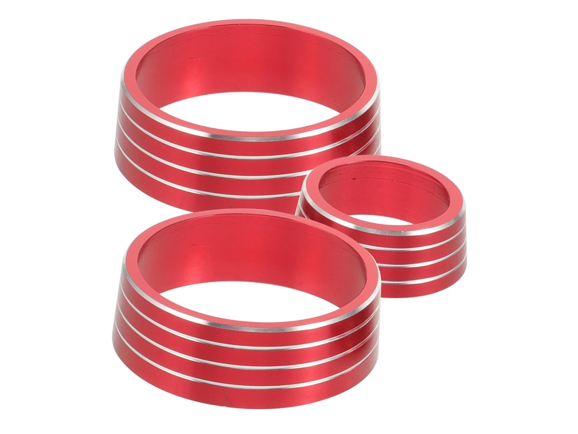 Conjunto de 3 camadas para botões de controle de ar condicionado, revestidos com detalhes decorativos.
