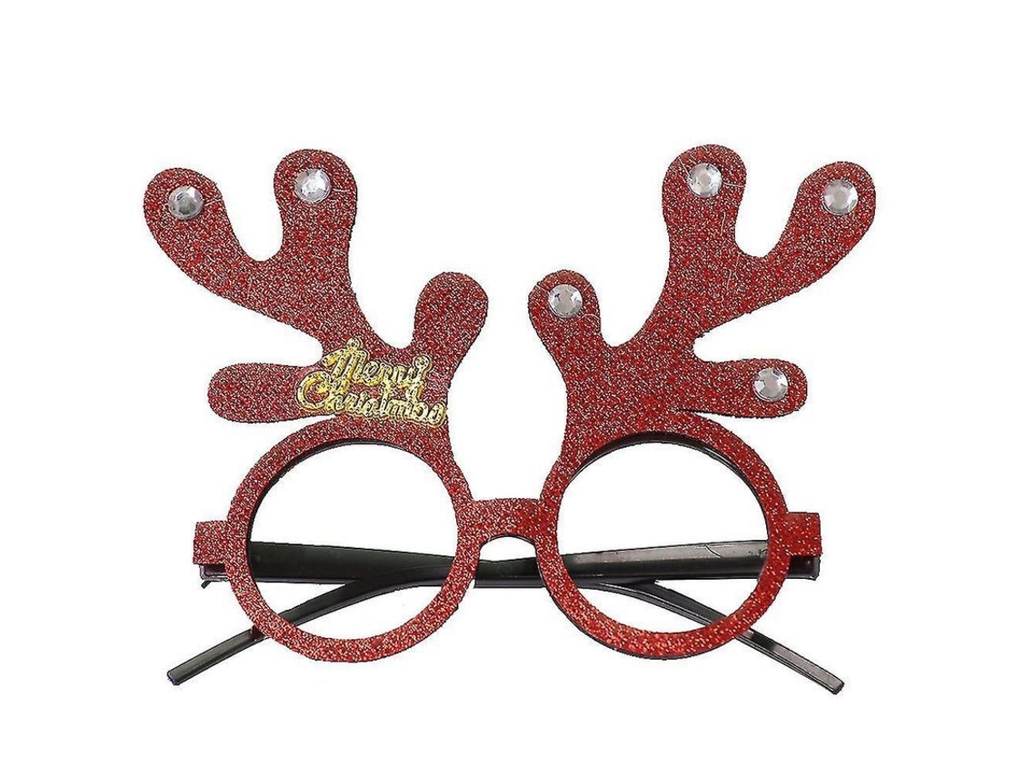 Óculos De Natal Com Armação De Vidro Brilhante Estilo Papai Noel Bonito Para Festas Infantis
