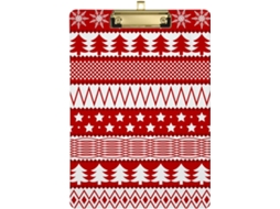 Prancheta de Natal Tradicional Vermelha e Branca À Prova D'água para Enfermeiras Domiciliares. 31,8 X 22,9 0,3