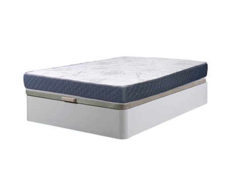 Sommier Atenas Branco 105X190Cm Colchão Viscoelástico 23Cm SALDOSYSTOCKS