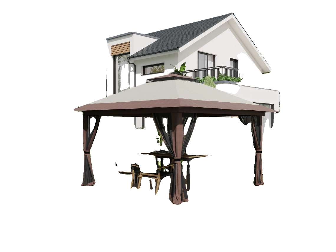 Pavilhão Dobrável, Dimensões 4x4m, Altura Ajustável (2,63m-2,83m), Poliéster Oxford Impermeável, Proteção Uv, Inclui Recursos De Estabilidade No Solo