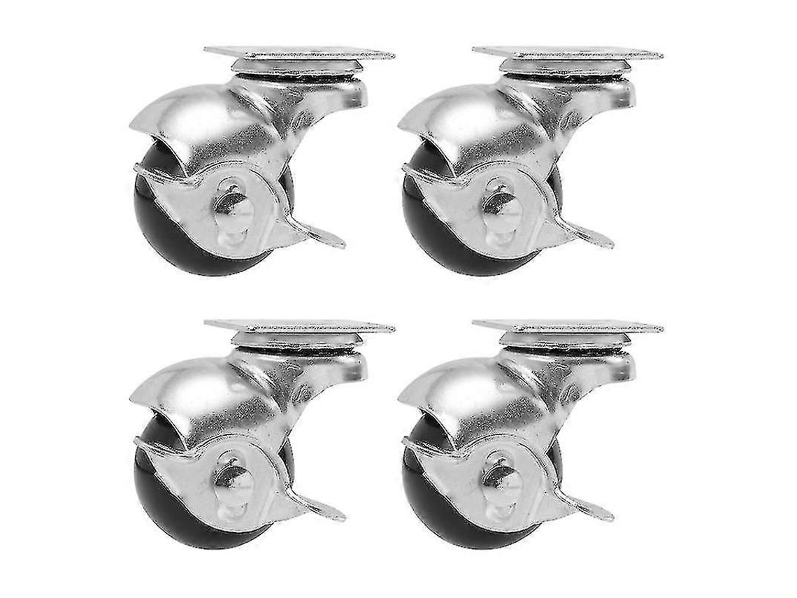 4 Rodízios De Esfera Com Placa De Montagem, Ferro, Para Móveis E Uso Universal