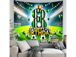 Tapeçaria Parede Decoração Aniversário 8 Anos Futebol Estádio, Tapete Decorativo 180x230cm Fundo de Festa Criança Adepto Bola de Futebol STELASPLEN