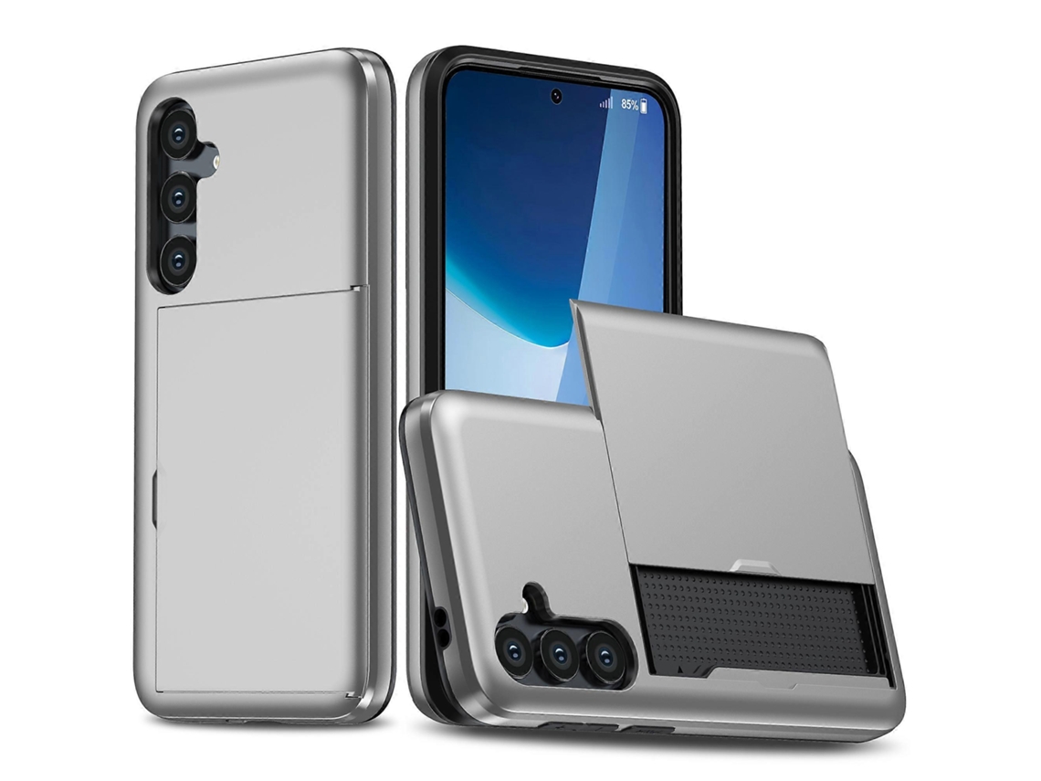 Compre Capa Com Suporte Para Cartão Em Tpu Capa Traseira Para Pc Para Samsung Galaxy S24 Fe Cinza Claro